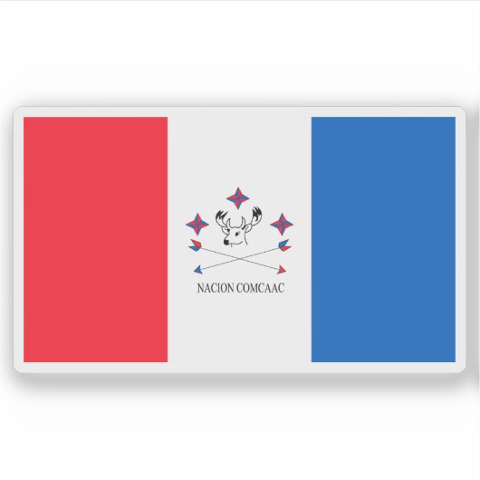Sticker Drapeau du peuple Seri ou Comcaac, Mexique (Devant)