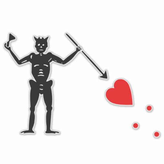 Sticker Drapeau du Pirate de Barbe Noire (Devant)