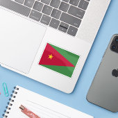 Sticker Drapeau du Suriname (proposition 2) (Ordinateur portable avec iPhone)
