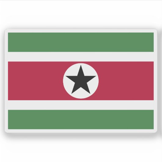 Sticker Drapeau du Suriname (proposition 3) (Devant)