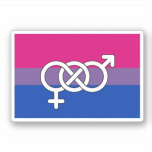 Sticker Drapeau du symbole de la fierté bisexuelle