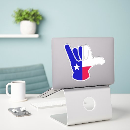 Sticker Drapeau du Texas Shaka (Ordinateur portable sur le bureau)