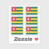 Sticker Drapeau du Togo Collection pack de 6 (Feuille)