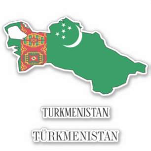 Sticker Drapeau du Turkménistan Charme de la carte patriot