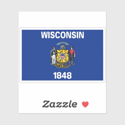 Sticker Drapeau du Wisconsin (Feuille)