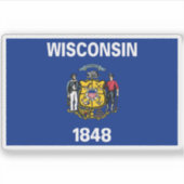 Sticker Drapeau du Wisconsin (Devant)