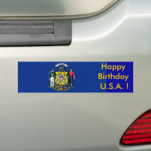 Sticker Drapeau du Wisconsin, Joyeux Anniversaire  (En voiture)