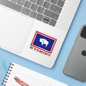 Sticker Drapeau du Wyoming (Ordinateur portable avec iPhone)