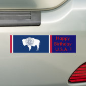 Sticker Drapeau du Wyoming, Joyeux Anniversaire U. (En voiture)