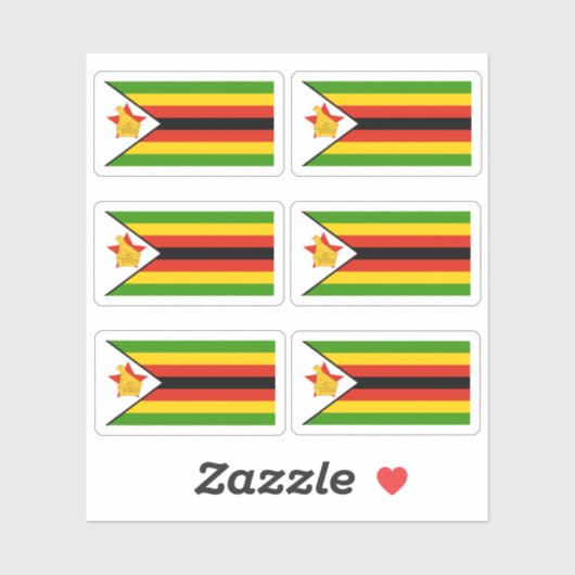 Sticker Drapeau du Zimbabwe - une collection (Feuille)