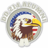 Sticker Drapeau Eagle Emblem USA | DD 214 Alumni Vinyl (Devant)
