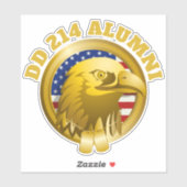 Sticker Drapeau Eagle Gold Emblem USA | DD 214 Alumni Viny (Feuille)