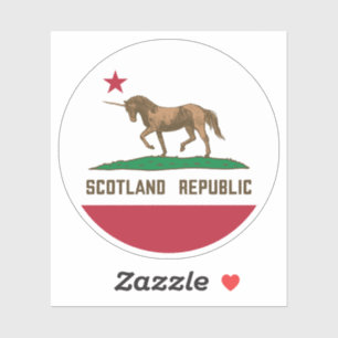 Sticker Drapeau écossais Californie Unicorne