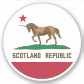 Sticker Drapeau écossais Californie Unicorne (Devant)