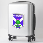 Sticker Drapeau écossais en bouclier avec chardon (Sur valise)