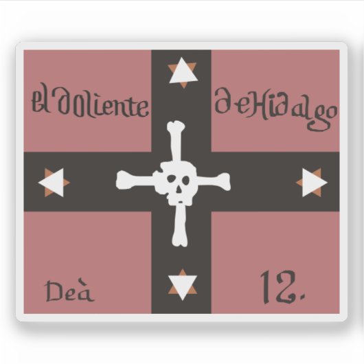 Sticker Drapeau El Doliente de Hidalgo (1811 à 1812), Mexi (Devant)