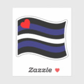STICKER DRAPEAU EN CUIR QUI FLOTTE (Feuille)
