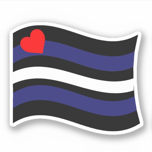 STICKER DRAPEAU EN CUIR QUI FLOTTE (Devant)