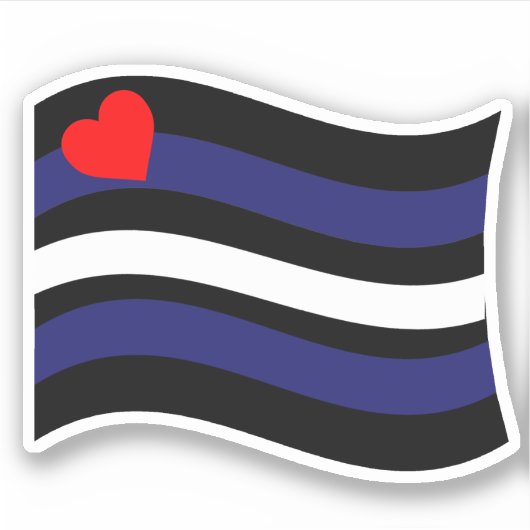 STICKER DRAPEAU EN CUIR QUI FLOTTE (Devant)
