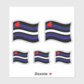 STICKER DRAPEAU EN CUIR QUI FLOTTE (Feuille)