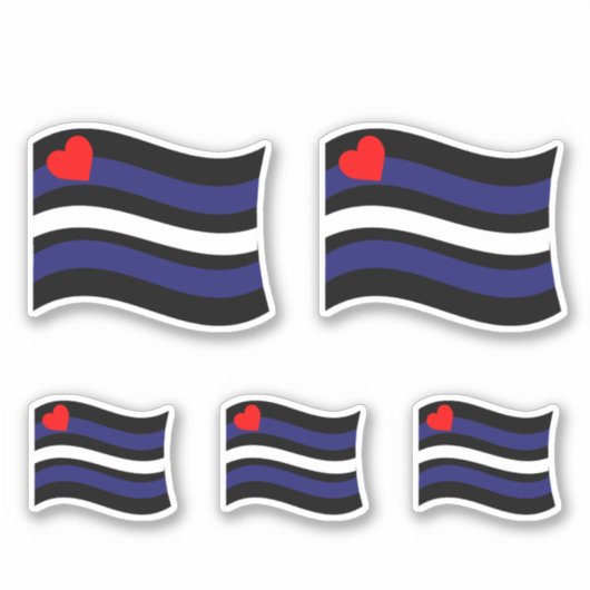 STICKER DRAPEAU EN CUIR QUI FLOTTE (Devant)