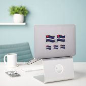 STICKER DRAPEAU EN CUIR QUI FLOTTE (Ordinateur portable sur le bureau)