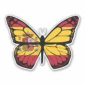STICKER DRAPEAU ESPAGNE BOUTTERFLY (Devant)
