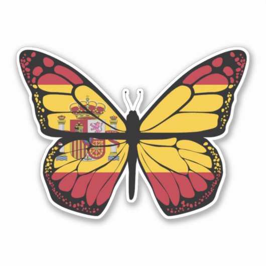 STICKER DRAPEAU ESPAGNE BOUTTERFLY (Devant)