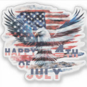 Sticker Drapeau et aigle des États-Unis. Indépendance (Devant)
