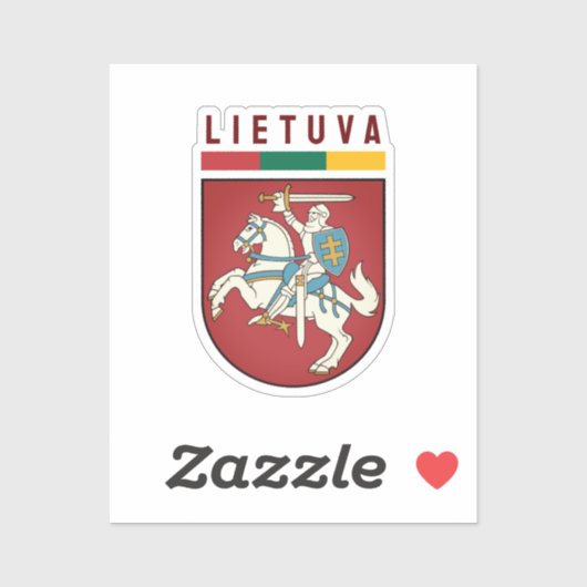 Sticker Drapeau et armoiries de Lituanie (Feuille)
