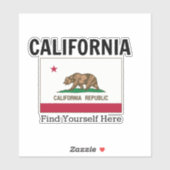 Sticker Drapeau et slogan californiens (Feuille)