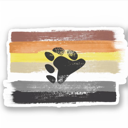 Sticker Drapeau et symbole de la fierté de l'ours peint (Devant)