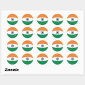Sticker Drapeau Fisheye Inde (Feuille)