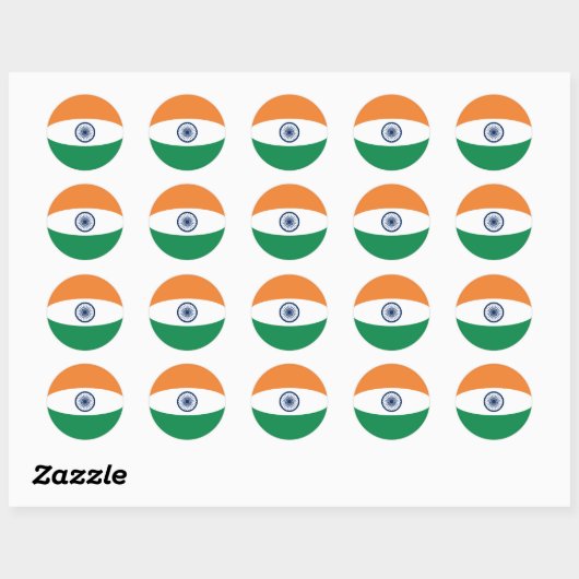 Sticker Drapeau Fisheye Inde (Feuille)