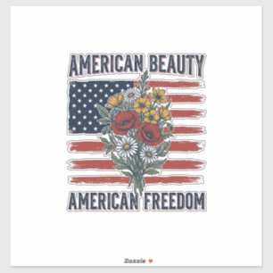 Sticker Drapeau Floral de Liberté American Beauty
