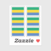 Sticker Drapeau Gabon Collection pack de 6 (Feuille)