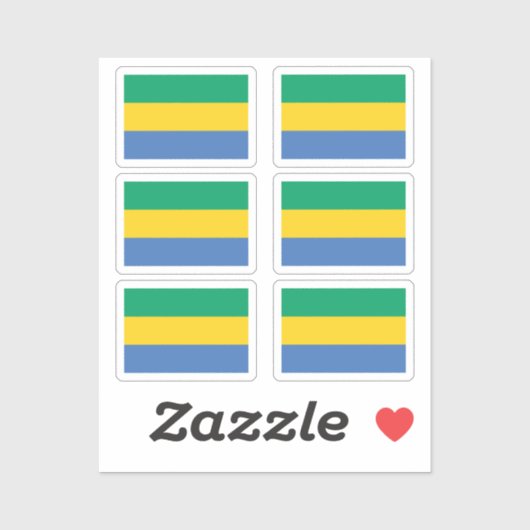 Sticker Drapeau Gabon Collection pack de 6 (Feuille)