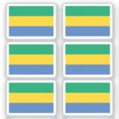 Sticker Drapeau Gabon Collection pack de 6 (Recto)