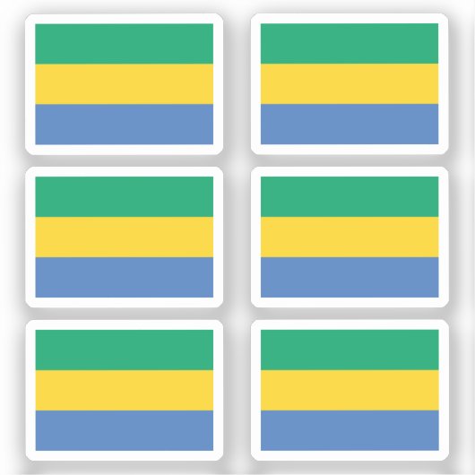 Sticker Drapeau Gabon Collection pack de 6 (Recto)