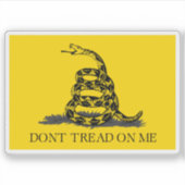Sticker Drapeau Gadsden jaune classique Ne marchez pas sur (Devant)