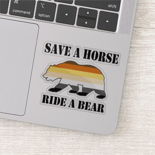 Sticker Drapeau Gay Bear Pride Enregistrer Un Cheval Ride (Détail)