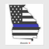 Sticker Drapeau Géorgie Ligne Bleue Mince (Feuille)