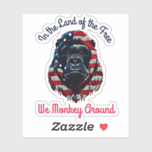 Sticker Drapeau Gorilla Amérique