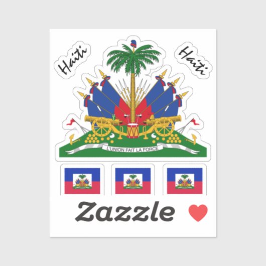 Sticker Drapeau haïtien & collection d'autocollants Haïti  (Feuille)