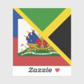 Sticker Drapeau haïtien jamaïcain | Half Jamaïque Haïti (Feuille)
