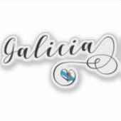 Sticker Drapeau Heart Galicia, Galice, Galice (Devant)