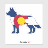Sticker Drapeau Husky Colorado (Feuille)