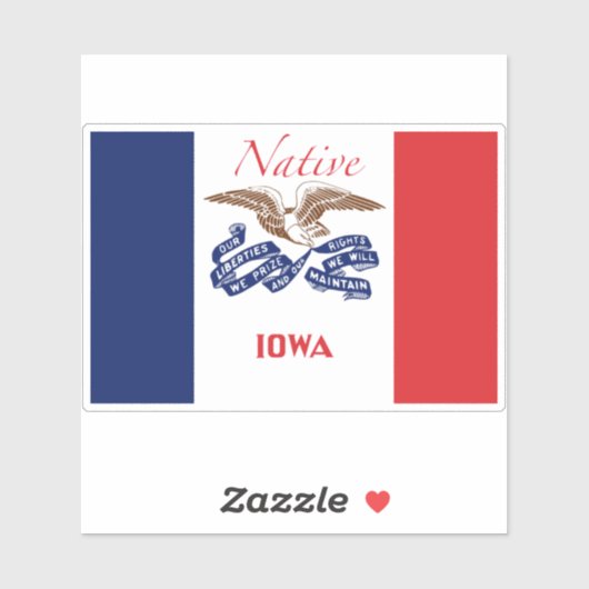 Sticker Drapeau Iowa autochtone (Feuille)