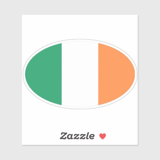 Sticker Drapeau irlandais ovale (Feuille)