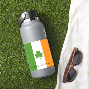 Sticker Drapeau irlandais St Patrick avec Shamrock Perso